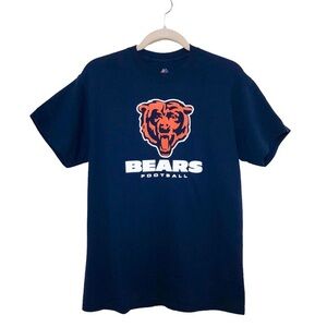 Majestic Cotton Navy Chicago Bears Football Short Sleeve T Shirt M Medium